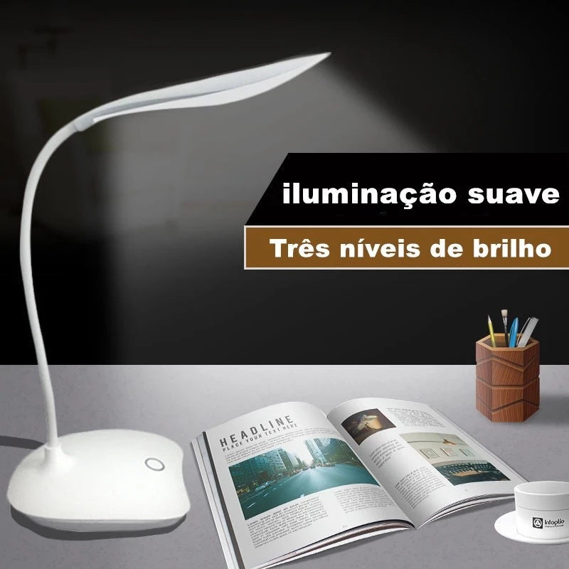 Luminária De Mesa Recarregável Flexível Sem Fio