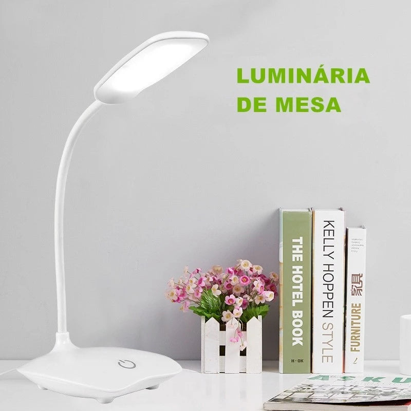 Luminária De Mesa Recarregável Flexível Sem Fio