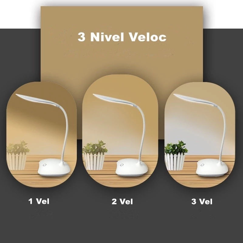 Luminária De Mesa Recarregável Flexível Sem Fio