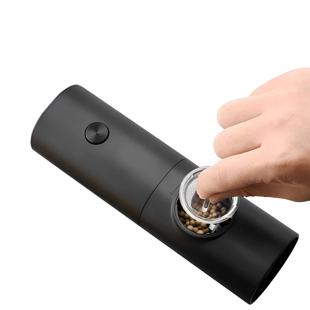 Moedor Elétrico Automático de Sal, Pimenta e Temperos – Com Ajuste de Moagem