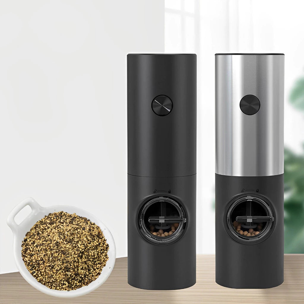Moedor Elétrico Automático de Sal, Pimenta e Temperos – Com Ajuste de Moagem