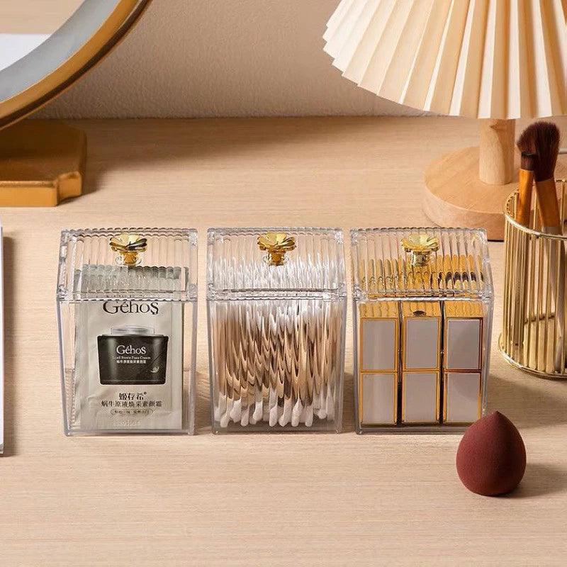 Kit Porta Algodão Cotonete Multiuso com Tampa