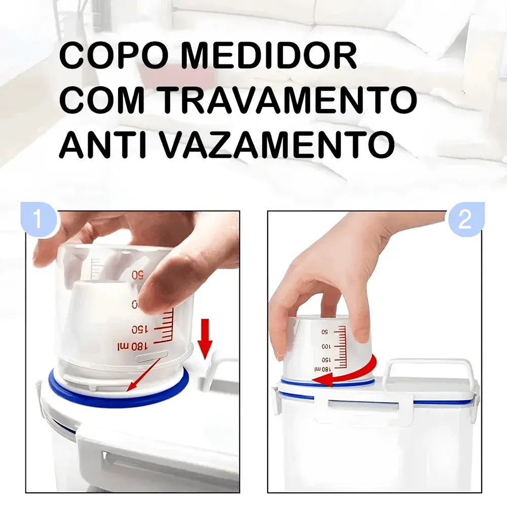 Pote Hermético 2L Com Medidor Organizador De Alimentos Mantimentos
