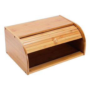 Porta Pão em Bambu com Tampa Retrátil