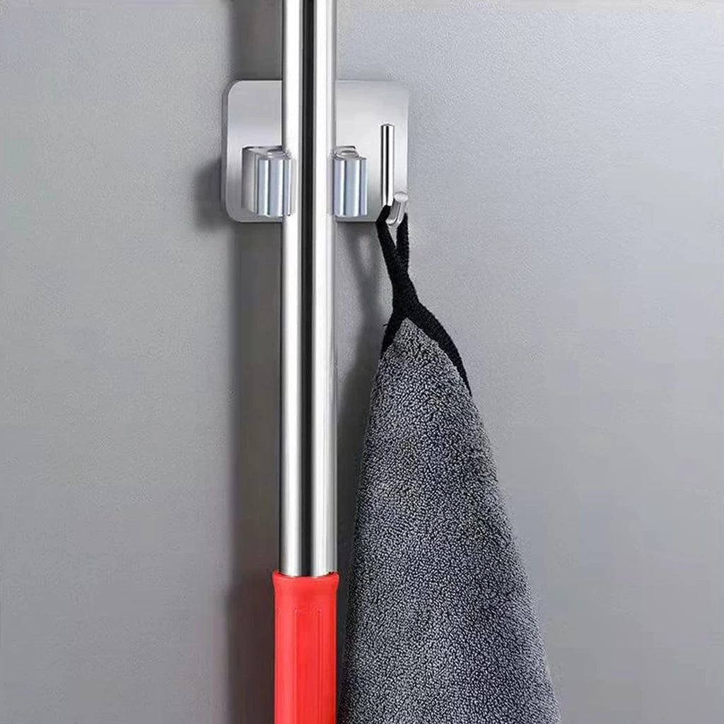 Kit 4 Suporte Metal Gancho Para Pendurar Vassoura Rodo Utensilios