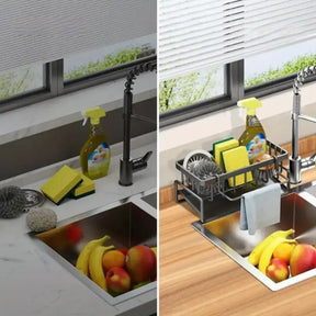 Organizador multiuso para cozinha, perfeito para organizar e armazenar utensílios e mantimentos.