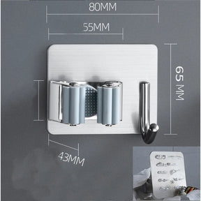 Kit 4 Suporte Metal Gancho Para Pendurar Vassoura Rodo Utensilios
