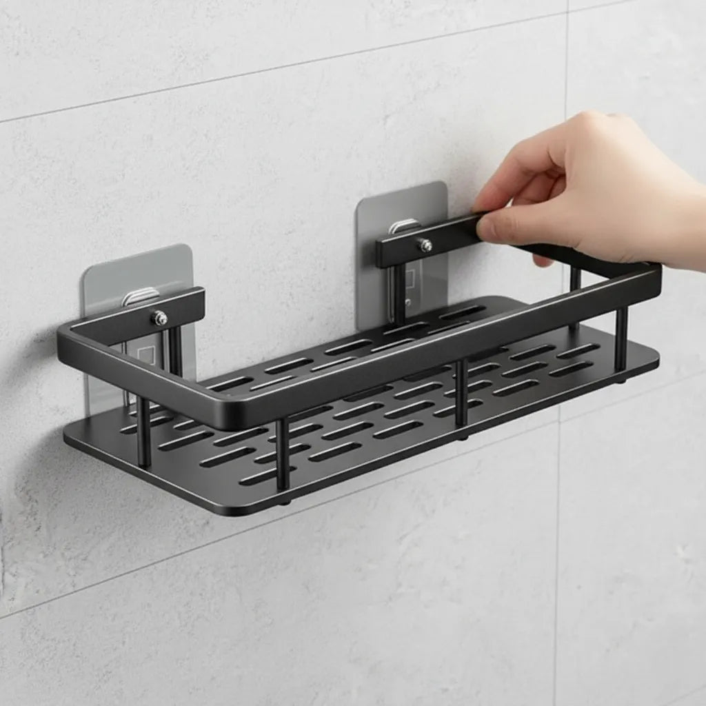 Detalhe do suporte adesivo transparente de alta fixação que dispensa o uso de berbequim e parafusos.