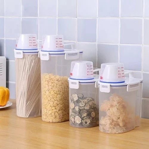 Kit 2 Pote Hermético com Copo Medidor Bico Dosador 2.5L