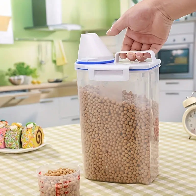 Kit 3 Potes Hermético 2L Com Medidor Organizador De Alimentos