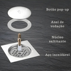 Ralo Click Inteligente 10x10 cm Inox