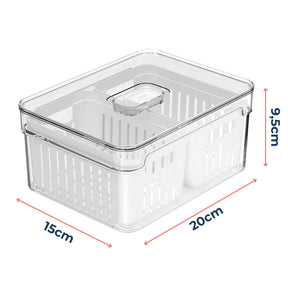 Organizador De Alimentos Geladeira 2,2L Com 2 Cestos Frutas Legumes