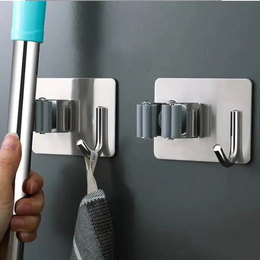 Kit 4 Suporte Metal Gancho Para Pendurar Vassoura Rodo Utensilios
