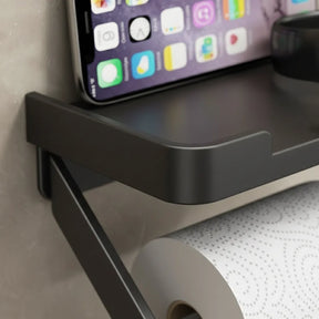 Suporte Banheiro Porta Papel Higiênico Metal Preto