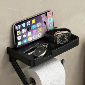 Suporte Banheiro Porta Papel Higiênico Metal Preto