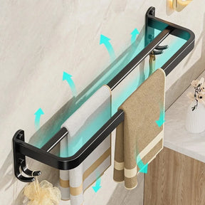 Toalheiro Banheiro Premium Sem Furos Preto