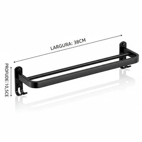 Toalheiro Banheiro Premium Sem Furos Preto