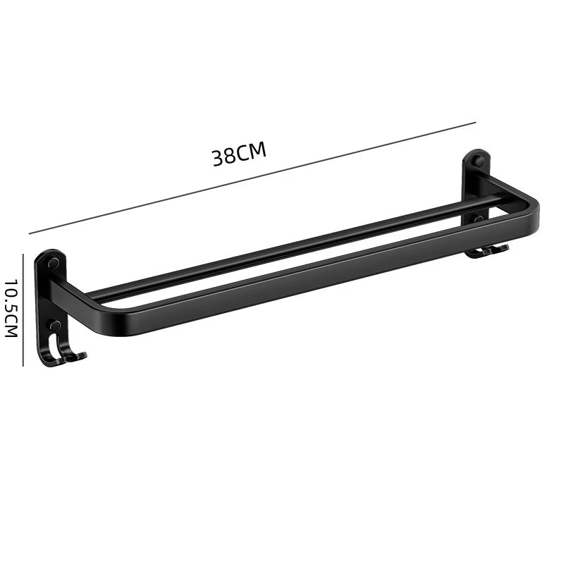 Toalheiro Banheiro Premium Sem Furos Preto