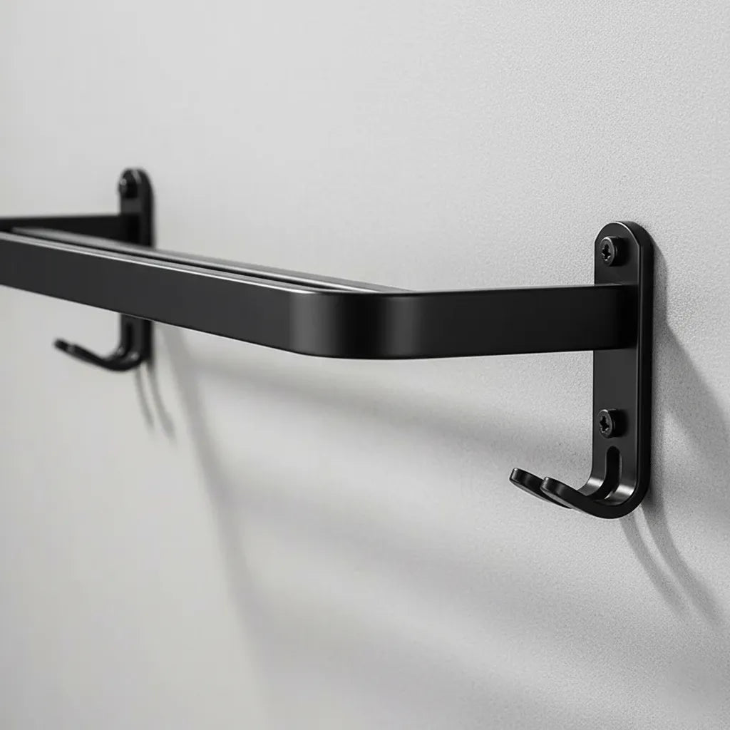 Toalheiro Banheiro Premium Sem Furos Preto