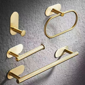 Kit Acessórios Banheiro Cabide Toalheiros Papeleira 4 Peças Dourado