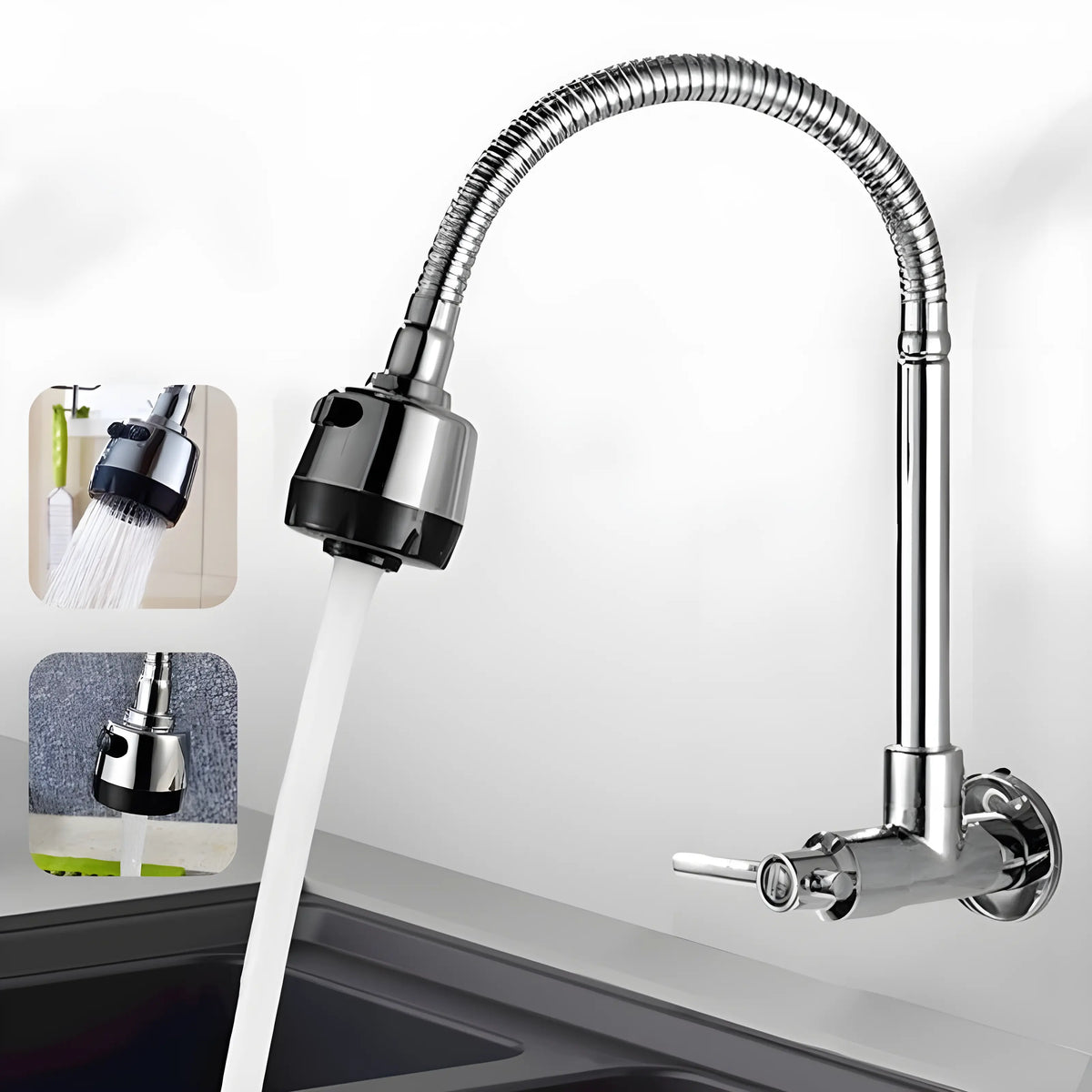 Torneira De Cozinha Gourmet Inox Com Chuveiro