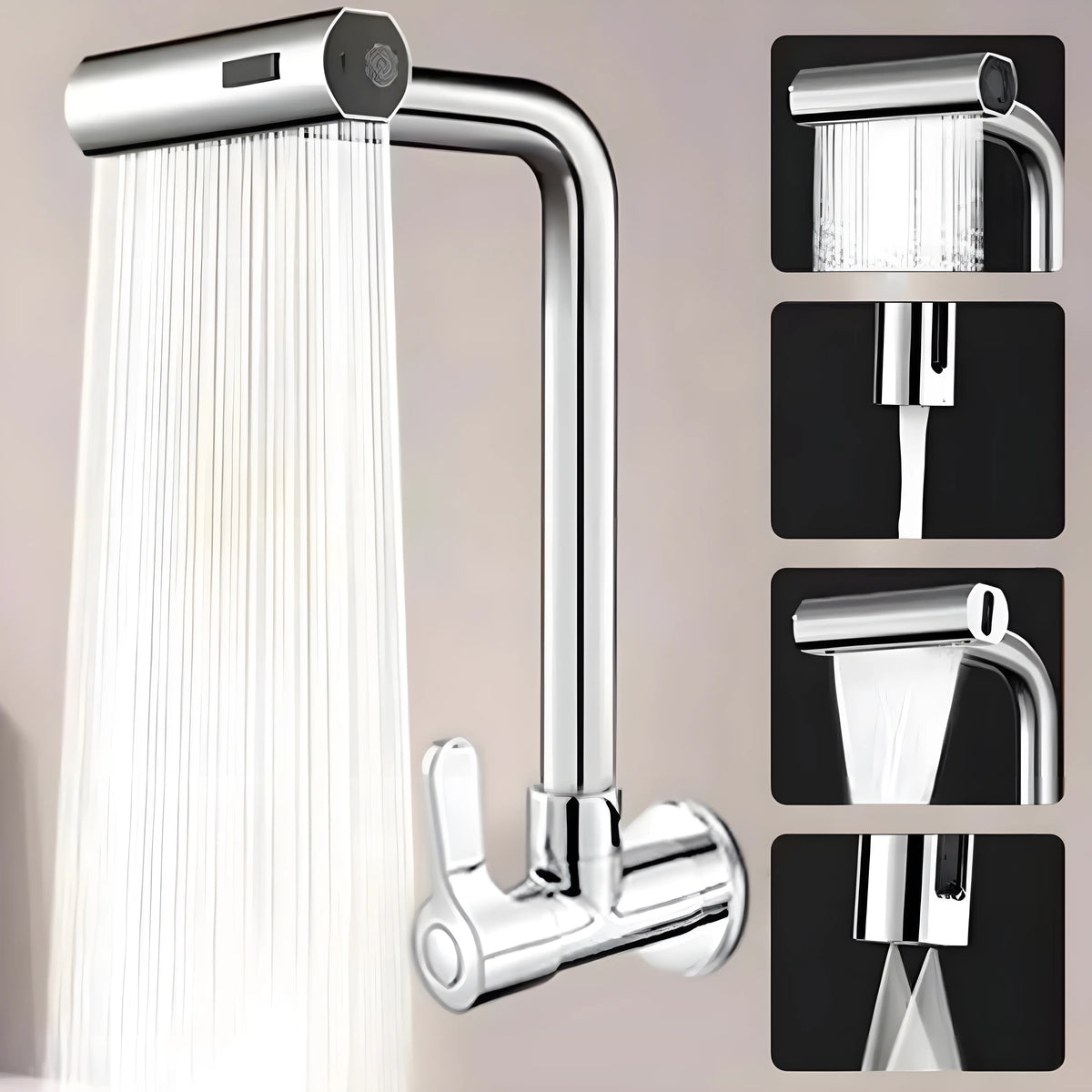 Torneira De Cozinha Cascata 360° Com 3 Funções